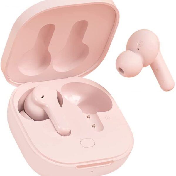 pctech.gr-QCY T13 TWS PINK Dual Driver 4-mic noise cancel. True Wireless Earbuds - Quick Charge 380mAh